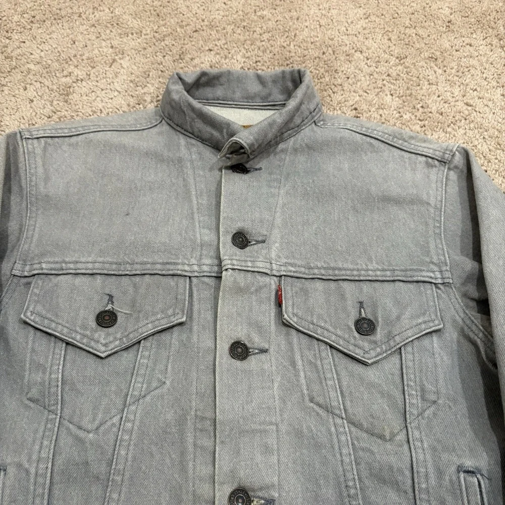 Vintage 80s Levi's Type III Trucker Jacket Mens 38 Gray Denim USA 70506-0257
